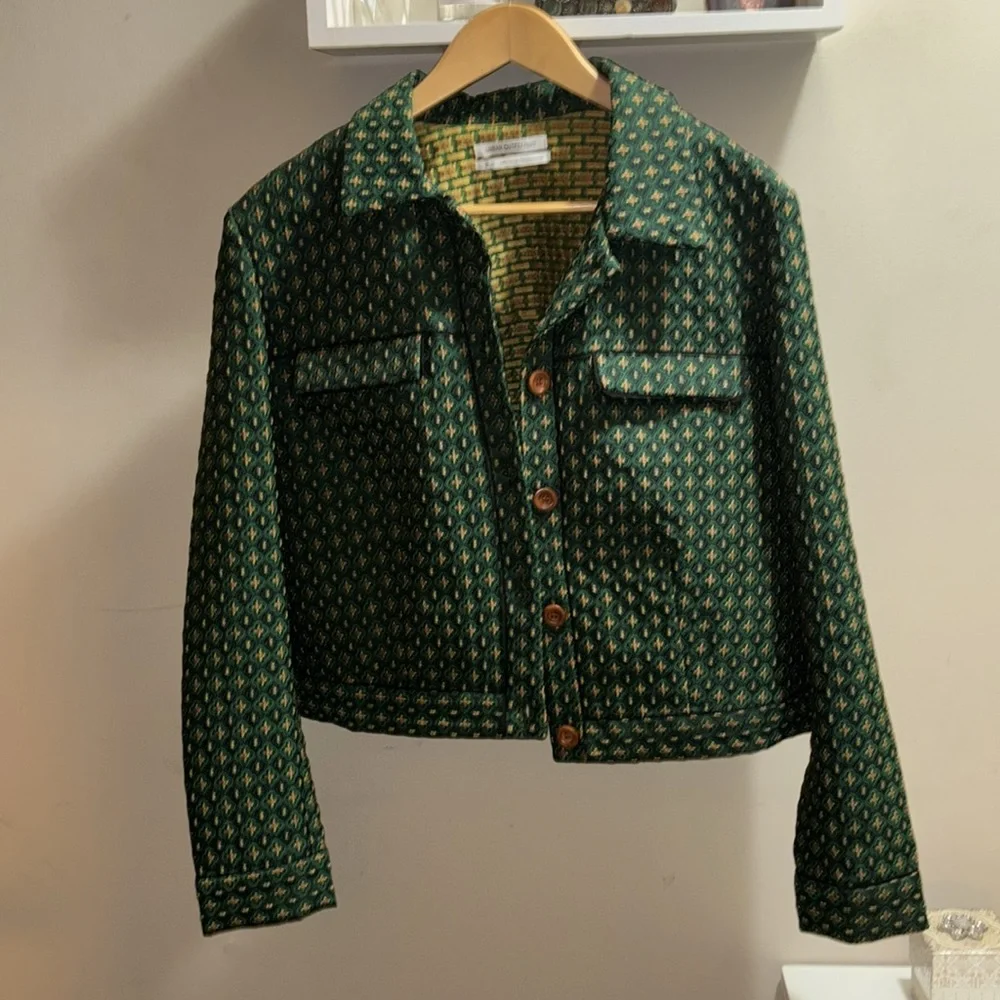 Urban Outfitters Green Patterned Jacket - great for St Pats day ๐ - Picture 2 of 7